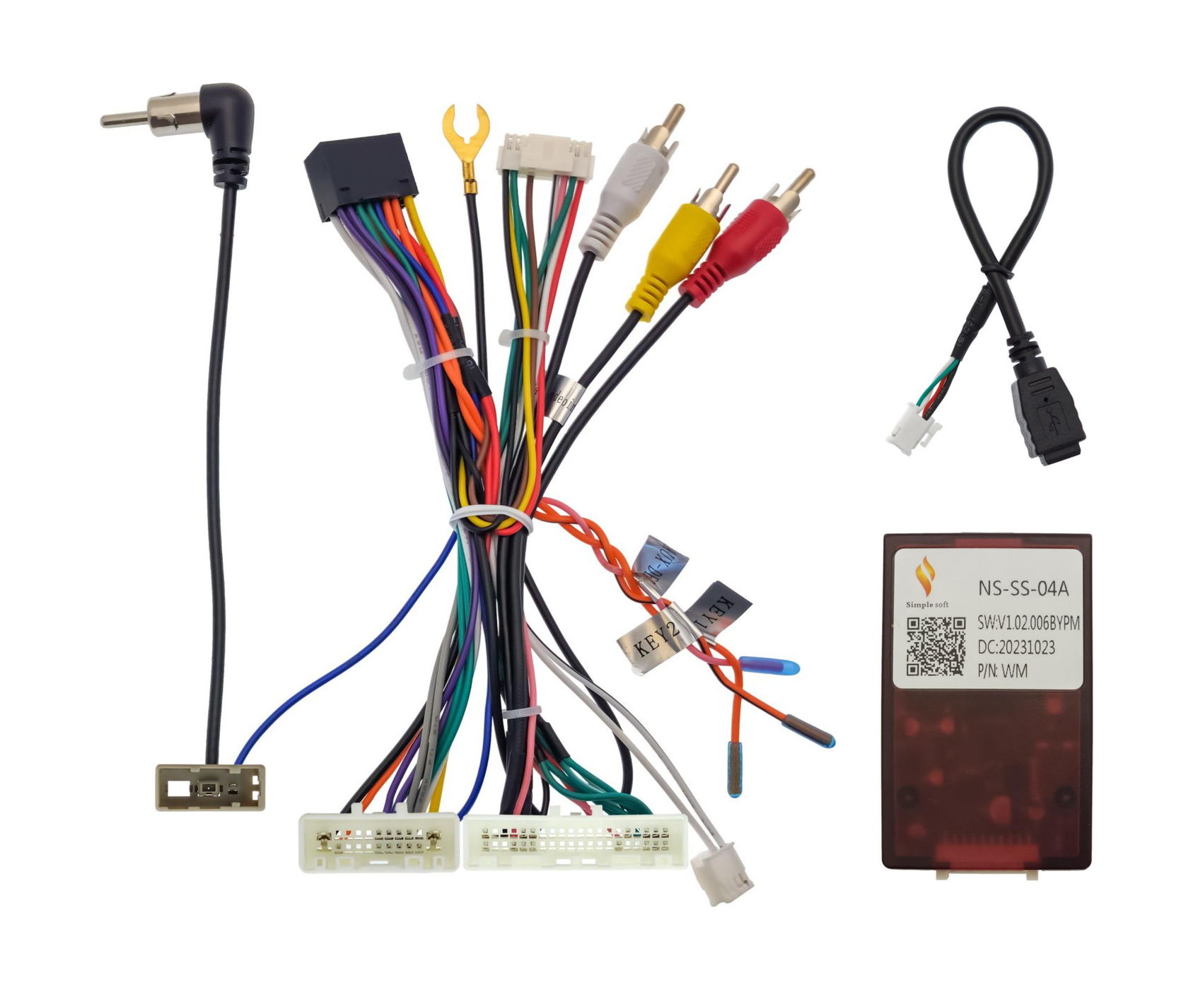 Комплект проводов для установки ANDROID Ksize WS-MTNS09 NISSAN 14-19 (CAN,CAM360) прав руль