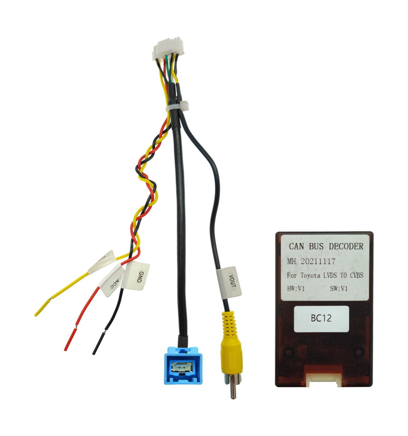 Адаптер с GVIF на CVBS Toyota, Lexus 2005+ (подкл-е штатных камер к новым магни-м) Ksize BC12