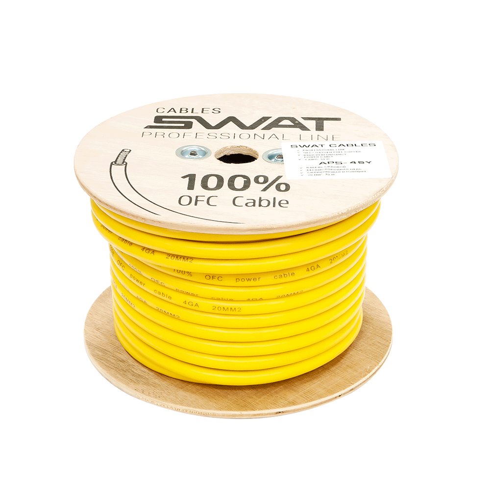 Кабель силовой SWAT APS-045Y (4AWG, желтый)