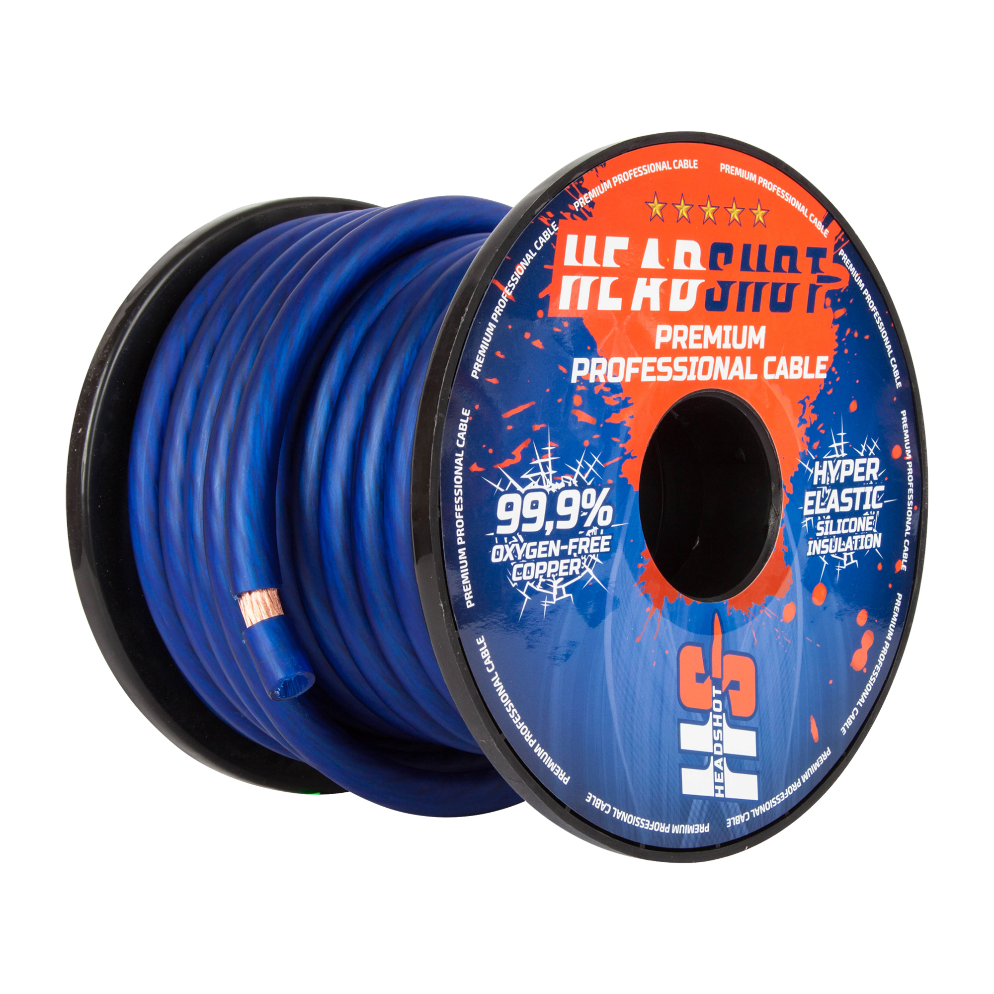Кабель силовой Kicx HEADSHOT POFC 015B (0 AWG, синий)