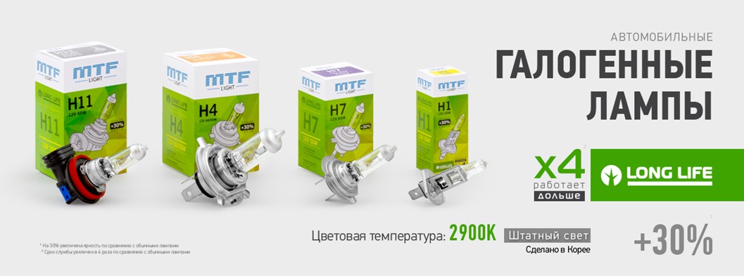 Галогеновые лампы MTF LONG LIFE (НВ3 (9005) 2900К)