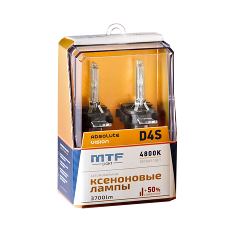 Лампа ксеноновая MTF (D4S, ABSOLUTE VISION +50%, 3800lm, 4800K)