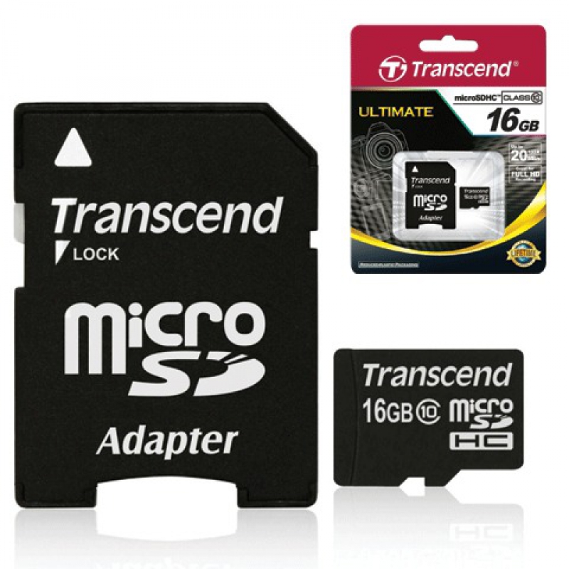 Карта памяти 16Gb Transcend micro SDHC (10 класс)
