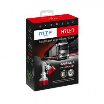 Лампа светодиодная MTF MaxBeam H7 24V 6000K
