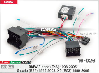 Комплект проводов для установки ANDROID CARAV 16-026 BMW (E46, E39, E53) (основ, CAN)