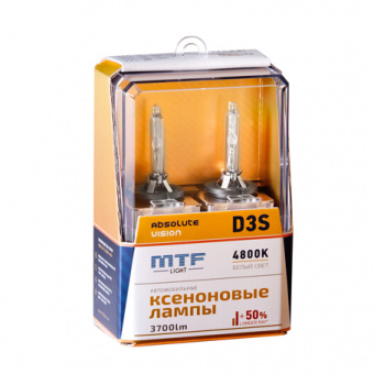 Лампа ксеноновая MTF (D3S, ABSOLUTE VISION +50%, 3800lm, 4800K)